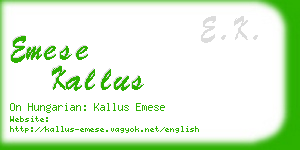 emese kallus business card